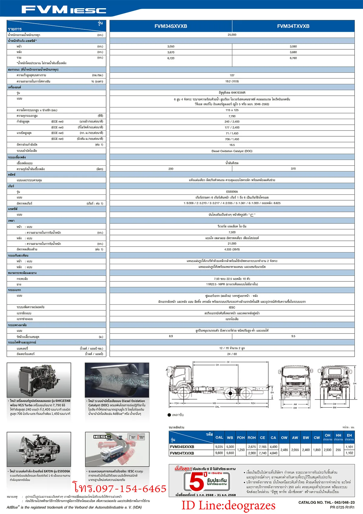 แคตตาล็อกรถบรรทุก 10 ล้อ เพลาเดียว ระบบIESC FVM IESC EURO 5 MAX อีซูซุ